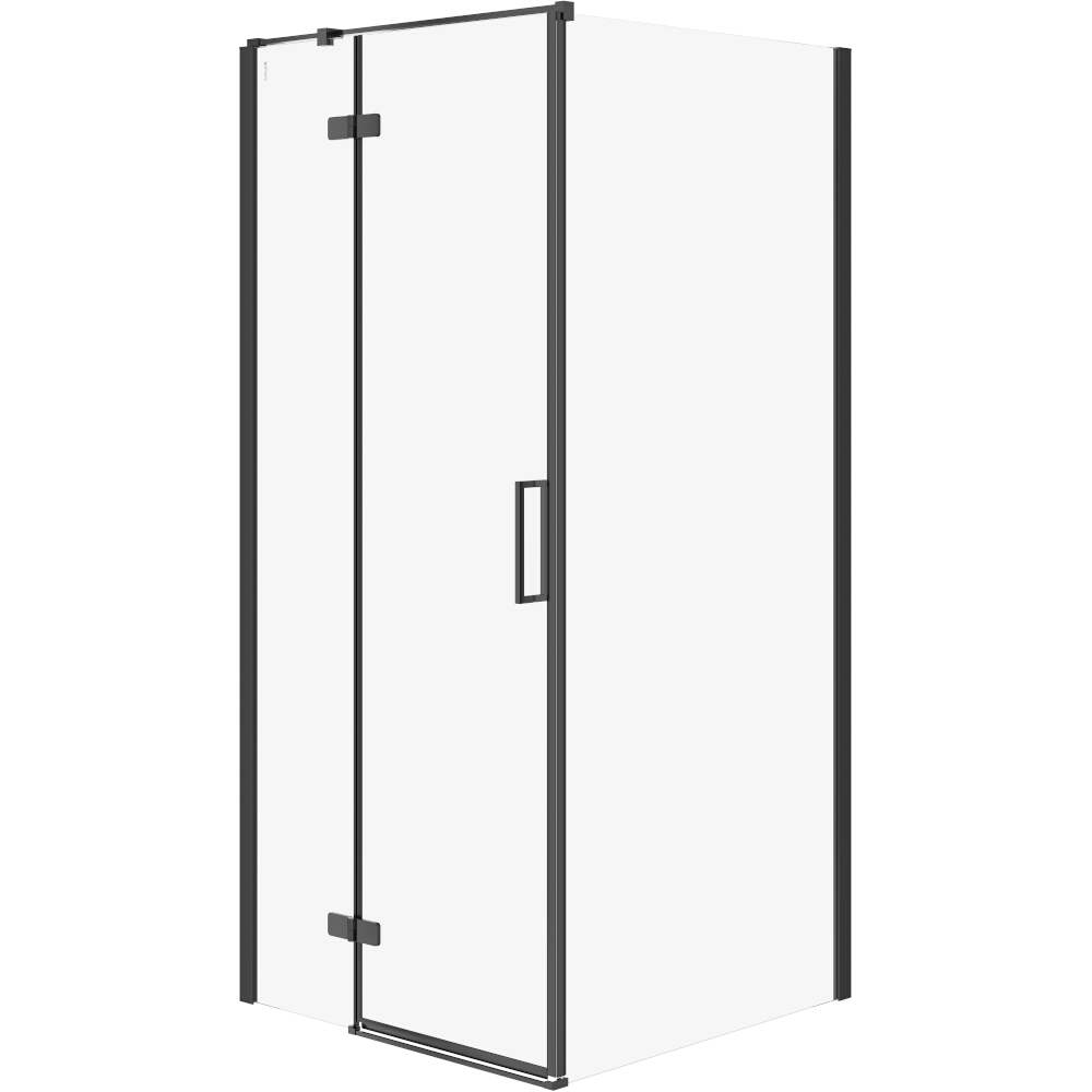 CERSANIT Eckduschkabine JOTA links schwarz 90x90x195 transparentes Glas S160-003
