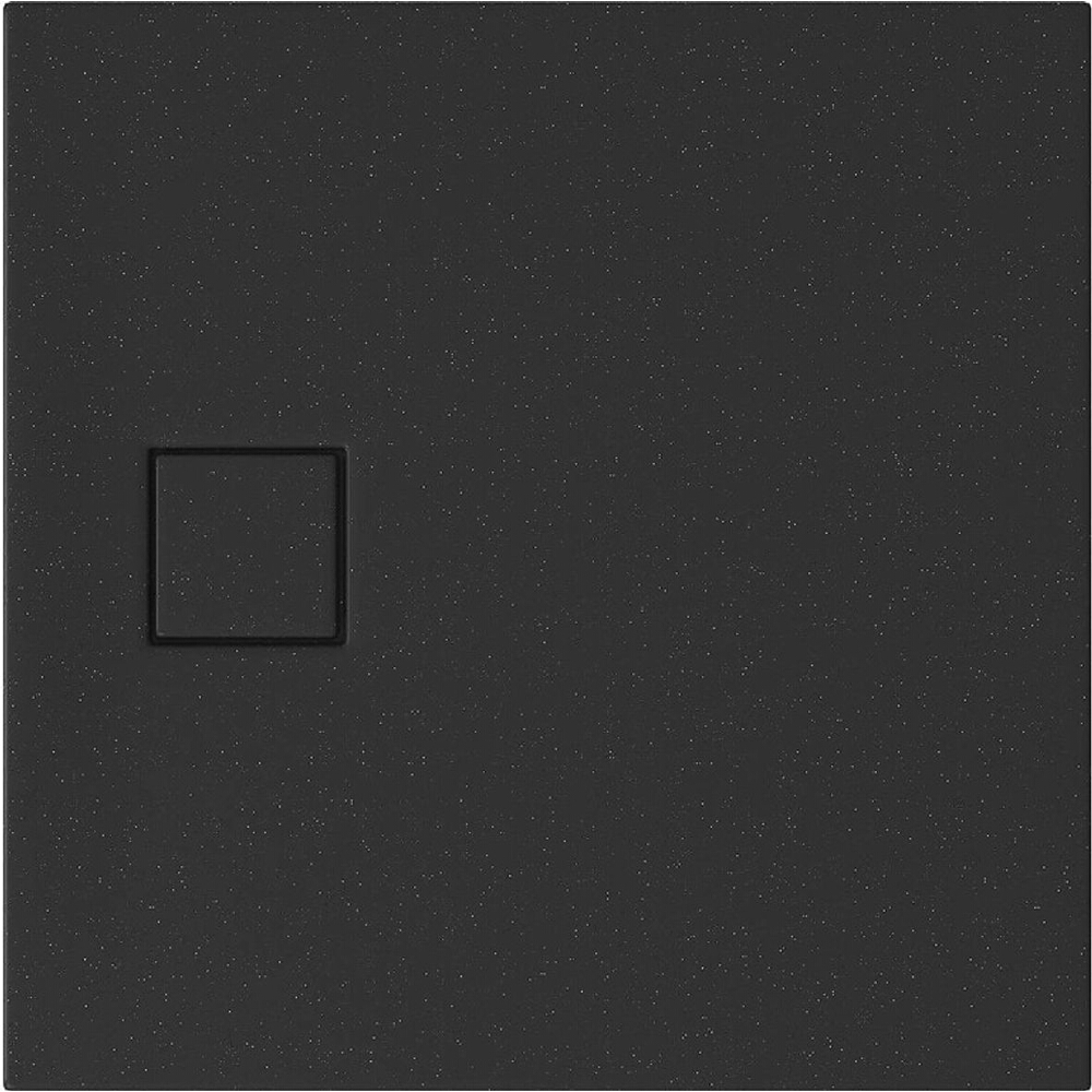 CERSANIT Quadratische Duschwanne SET B458 TAKO SLIM 80x4 schwarz matt + Siphon (VIRT) S932-165
