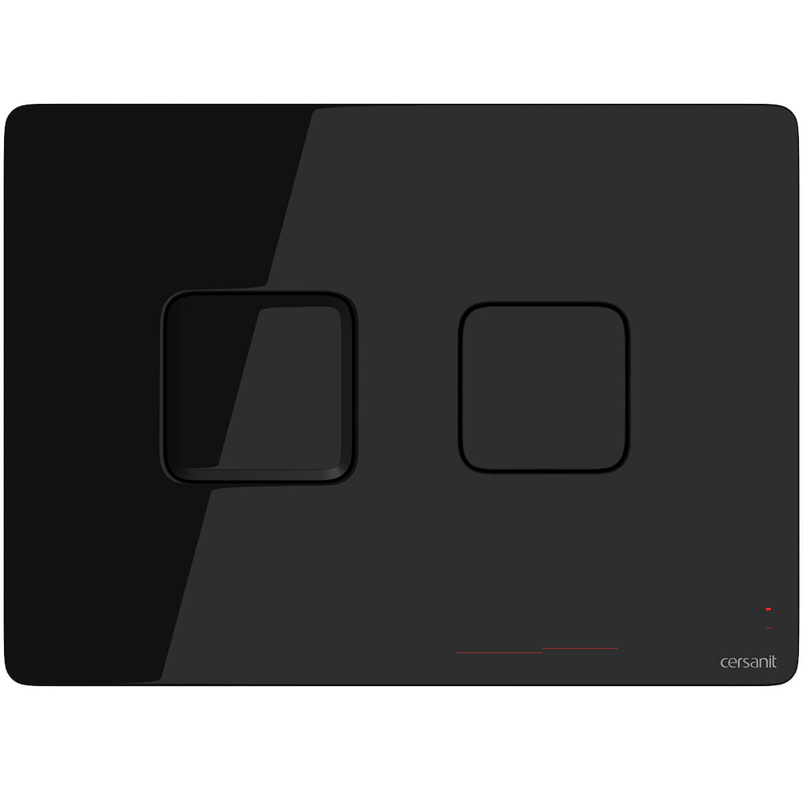 CERSANIT Pneumatische Betätigungsplatte ACCENTO SQUARE Glas schwarz S97-058