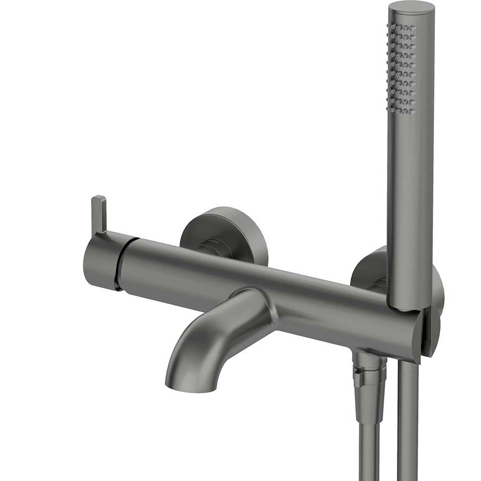 DEANTE SILIA wandmontierter Badewannenwasserhahn mit Titan-Duschset BQS_D11M