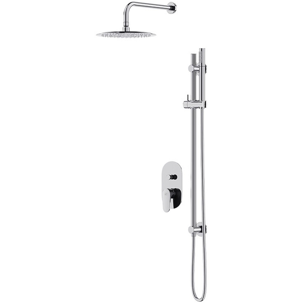 CERSANIT INVERTO Unterputz-Set mit Wannen- und Duschmischer 2in1 chrom + schwarz S952-005