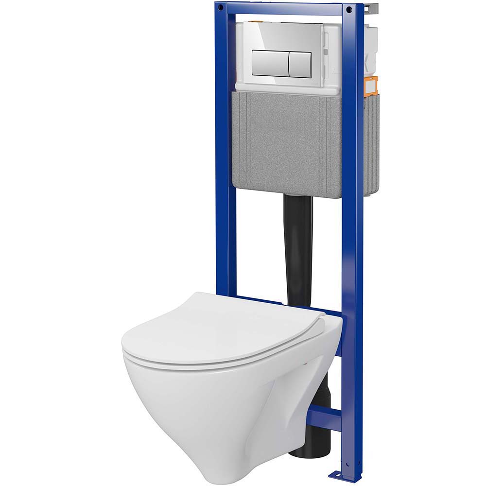 CERSANIT SYSTEM 40 mech Unterputz-Set, MILLE-Schale mit Brett, Chromknopf S701-780