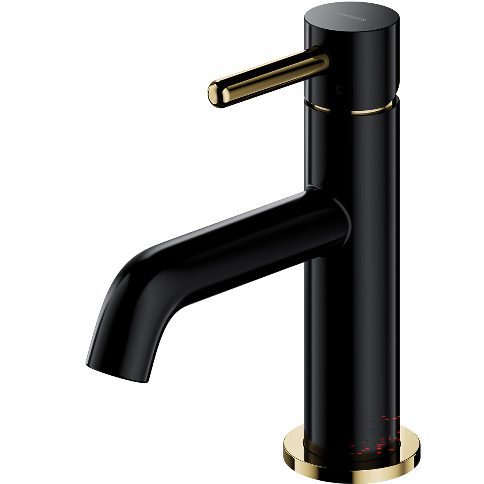 OMNIRES Y-Sockel Waschbeckenwasserhahn schwarz und golden Y1210NBLGL