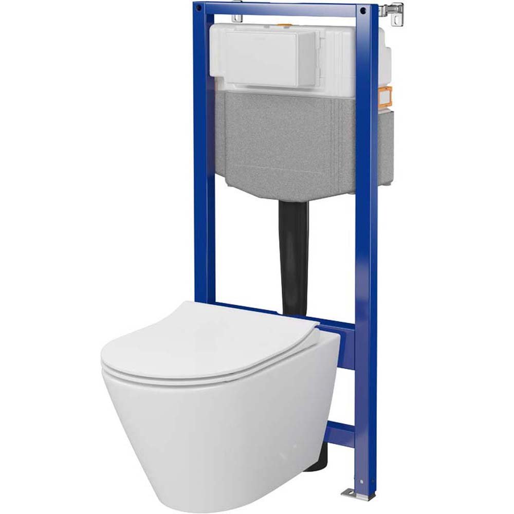 CERSANIT Unterputz-Set AQUA 50 MECH QF Schale CITY PRO OVAL, Duroplast-Platte S701-888