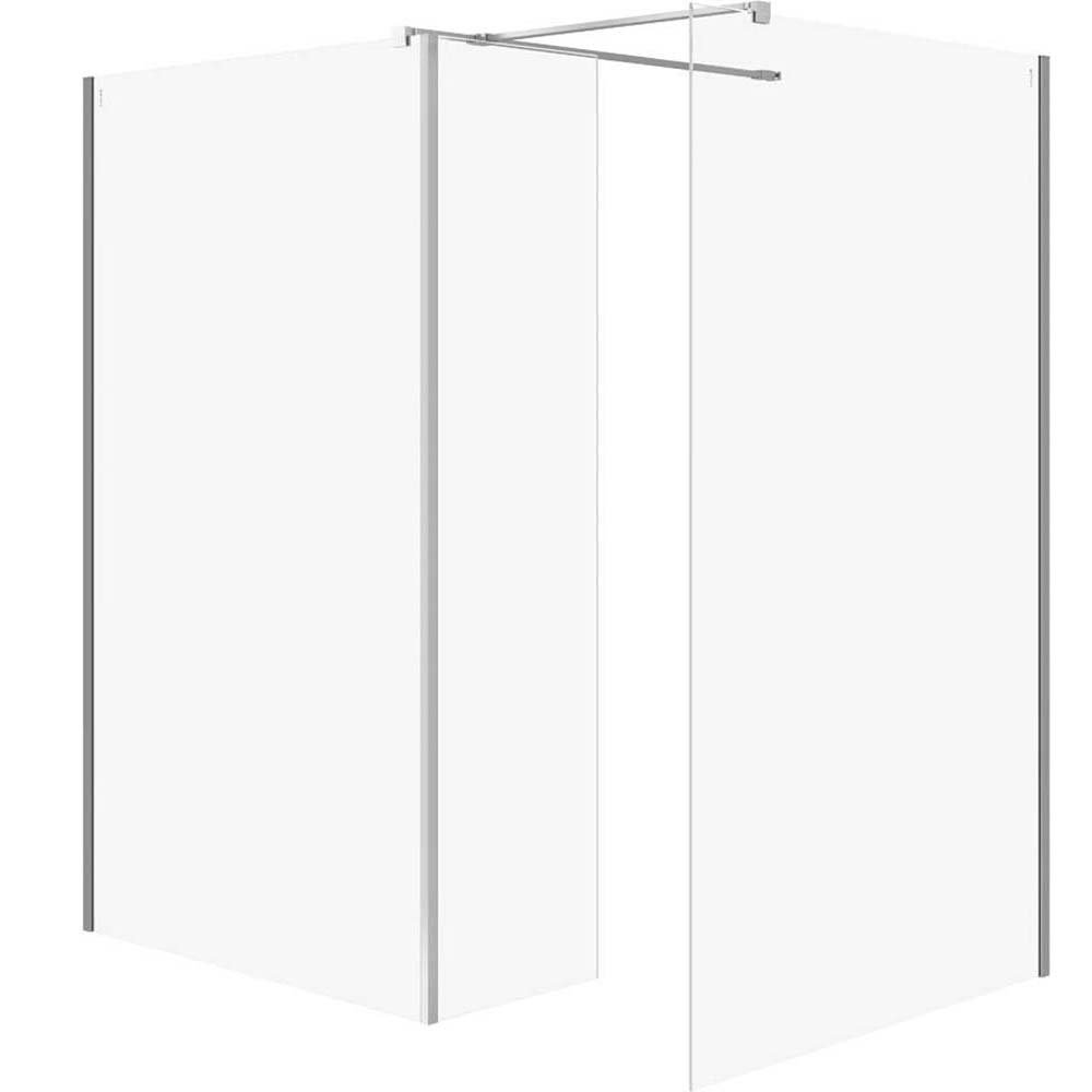 CERSANIT WALK-IN Duschkabine MILLE mit Stellwand 100x90x30x200 chrom S601-191