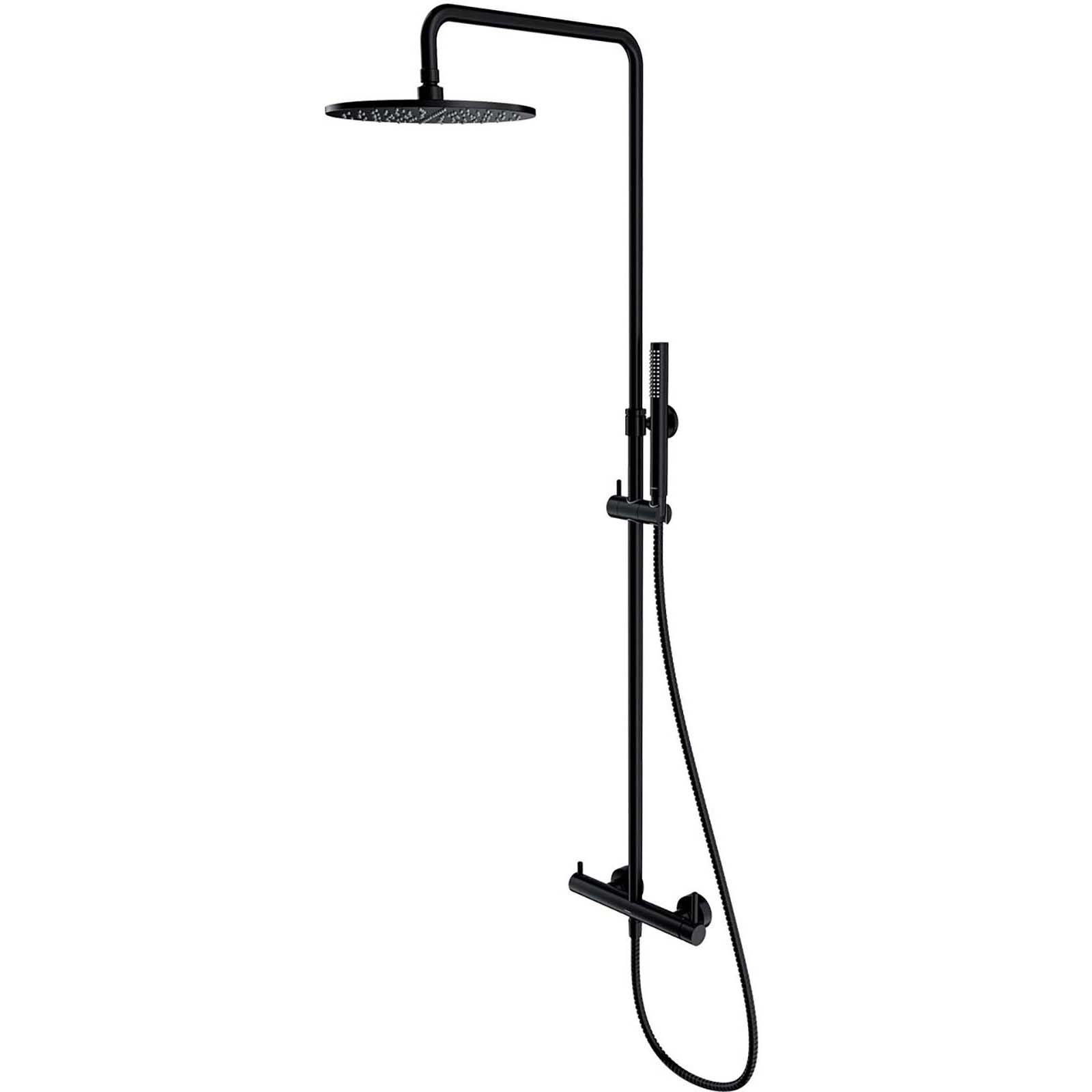 OMNIRES Duschsystem Y, oberflächenmontiertes schwarzes halbmattes Y1244MBL