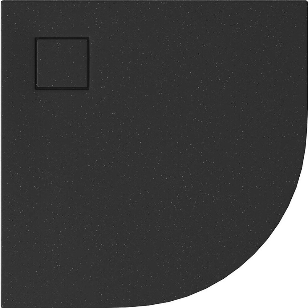 CERSANIT Duschwanne SET B457 TAKO SLIM 90x4 schwarz matt + Siphon (VIRT) S932-164