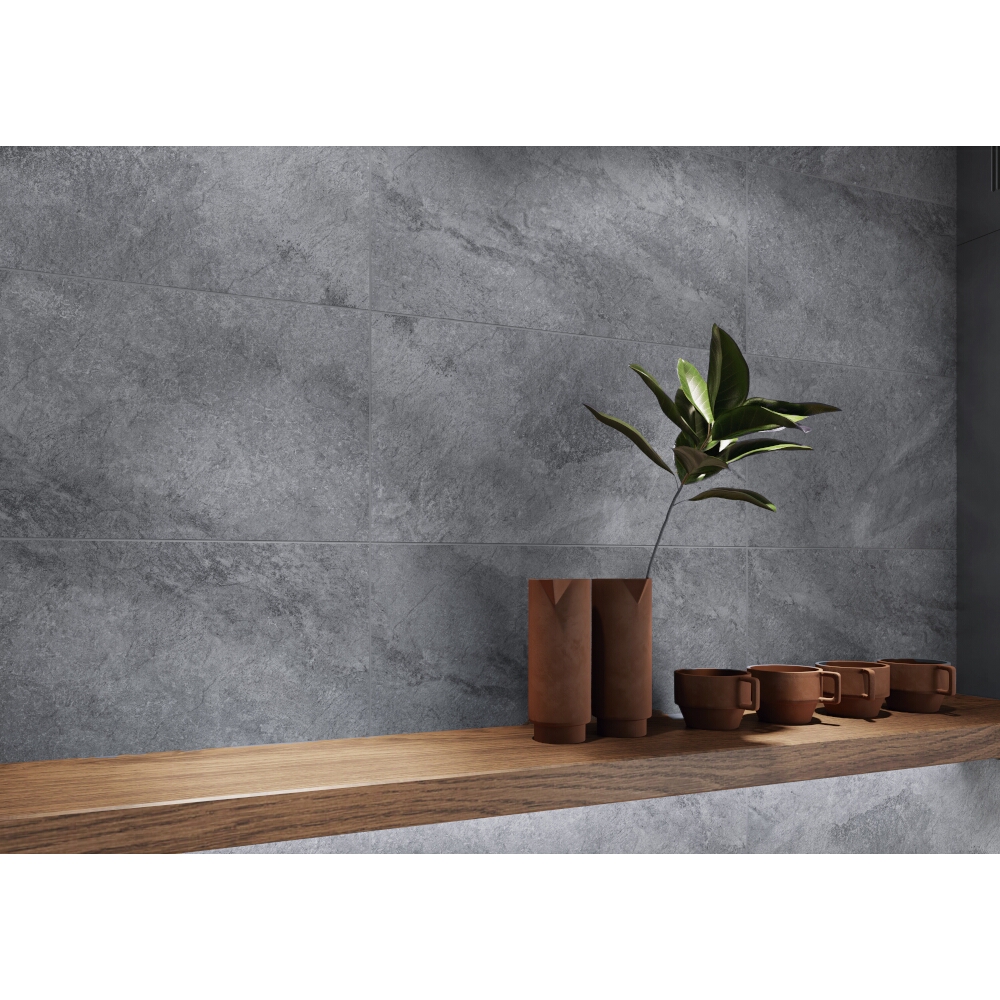 Glasiertes feinsteinzeug GAIA grey light structure mat 29,8x59,8