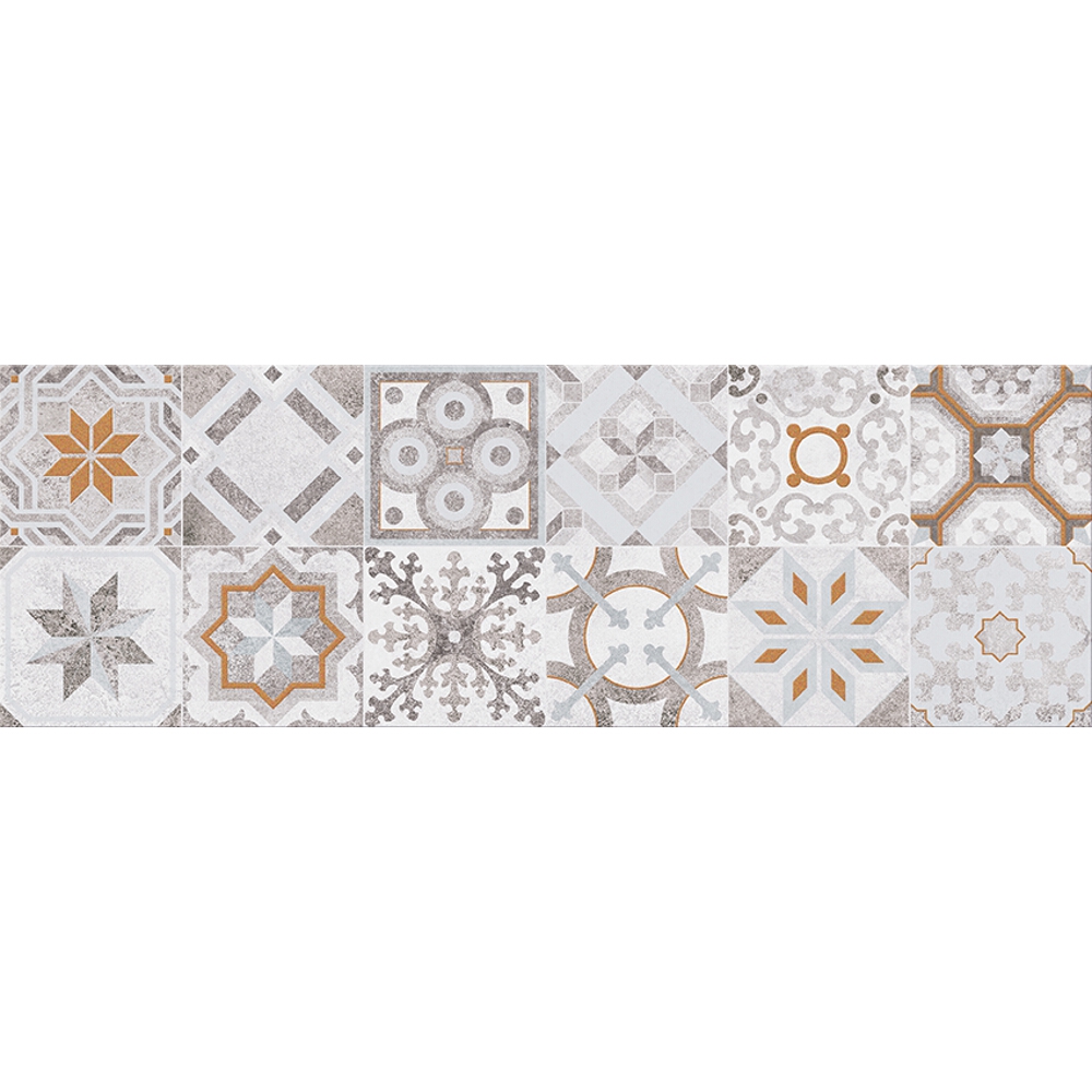 WANDFLIESE CONCRETE STYLE INSERTO PATCHWORK MAT 20X60