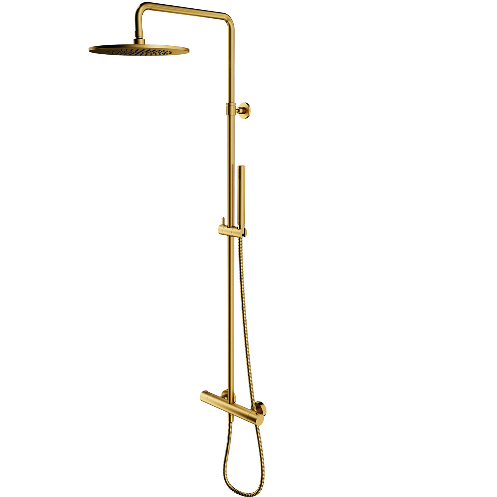 OMNIRES Thermostatisches Duschsystem Y, oberflächenmontiert, goldgebürstete Y1244SUGLB