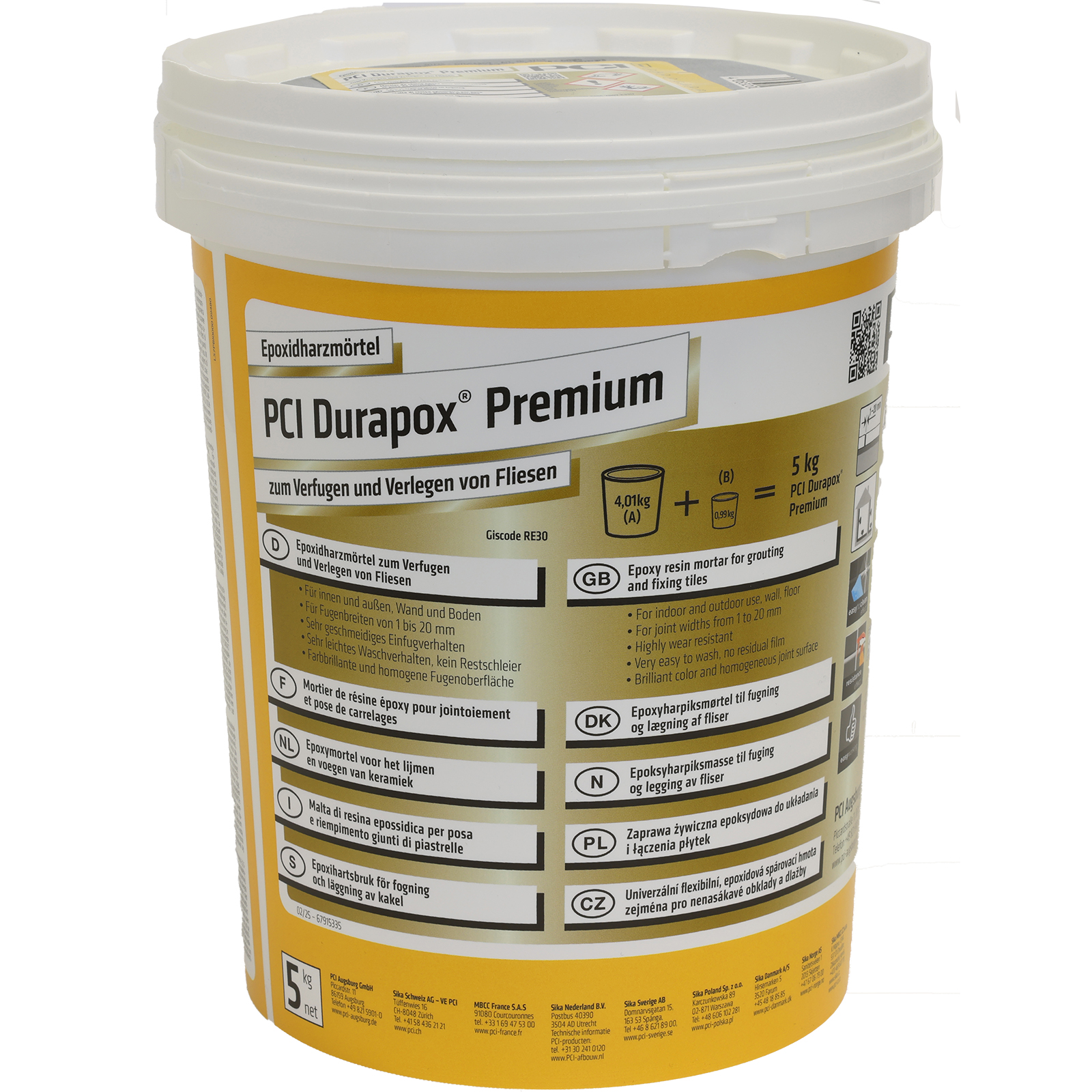 Fugenmörtel PCI Durapox Premium silbergrau 5 kg