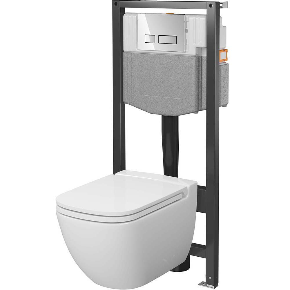 CERSANIT COBE SYSTEM 50 Mech Unterputz-Set, CASPIA Schale, Brett, Chrom Knopf S4014-001