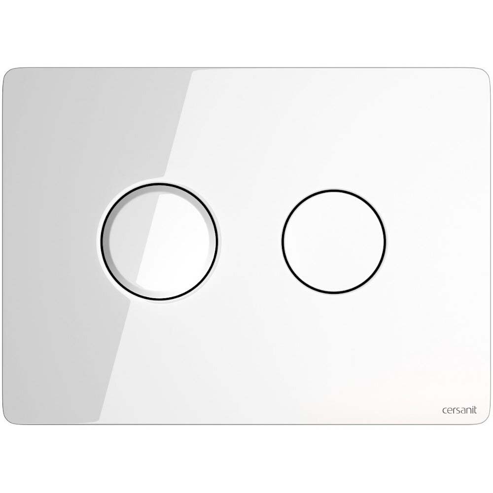 CERSANIT Pneumatische Betätigungsplatte ACCENTO CIRCLE Weißglas S97-055