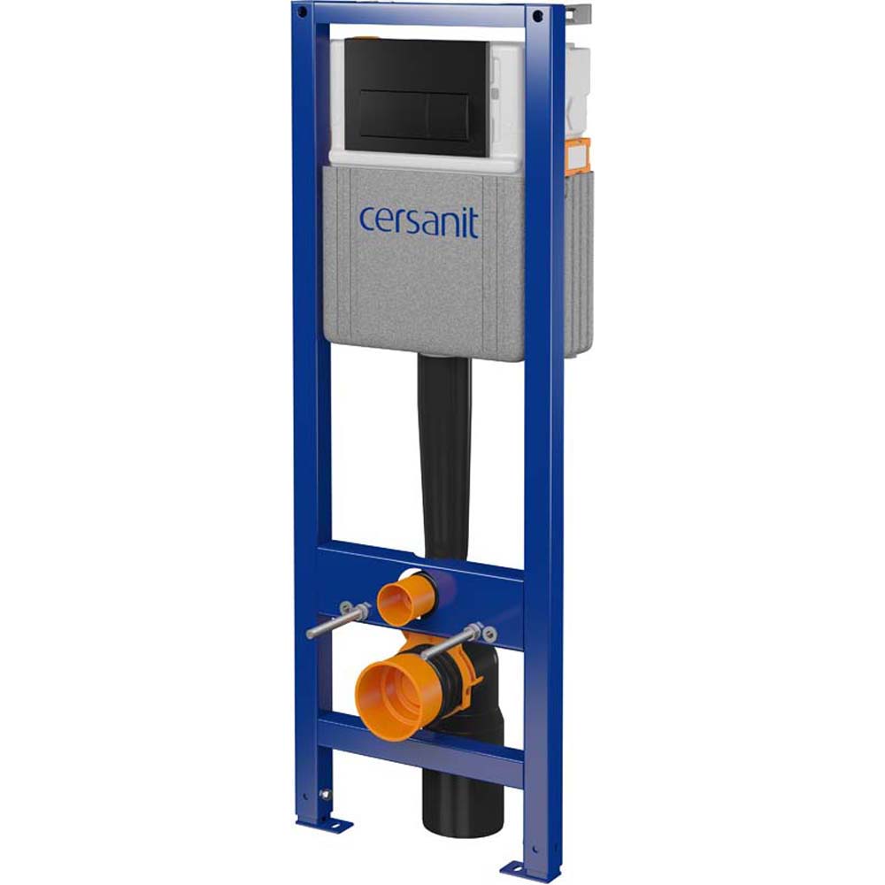 CERSANIT SYSTEM 40 mechanischer WC-Rahmen, PRESTO II Taster schwarz S701-750