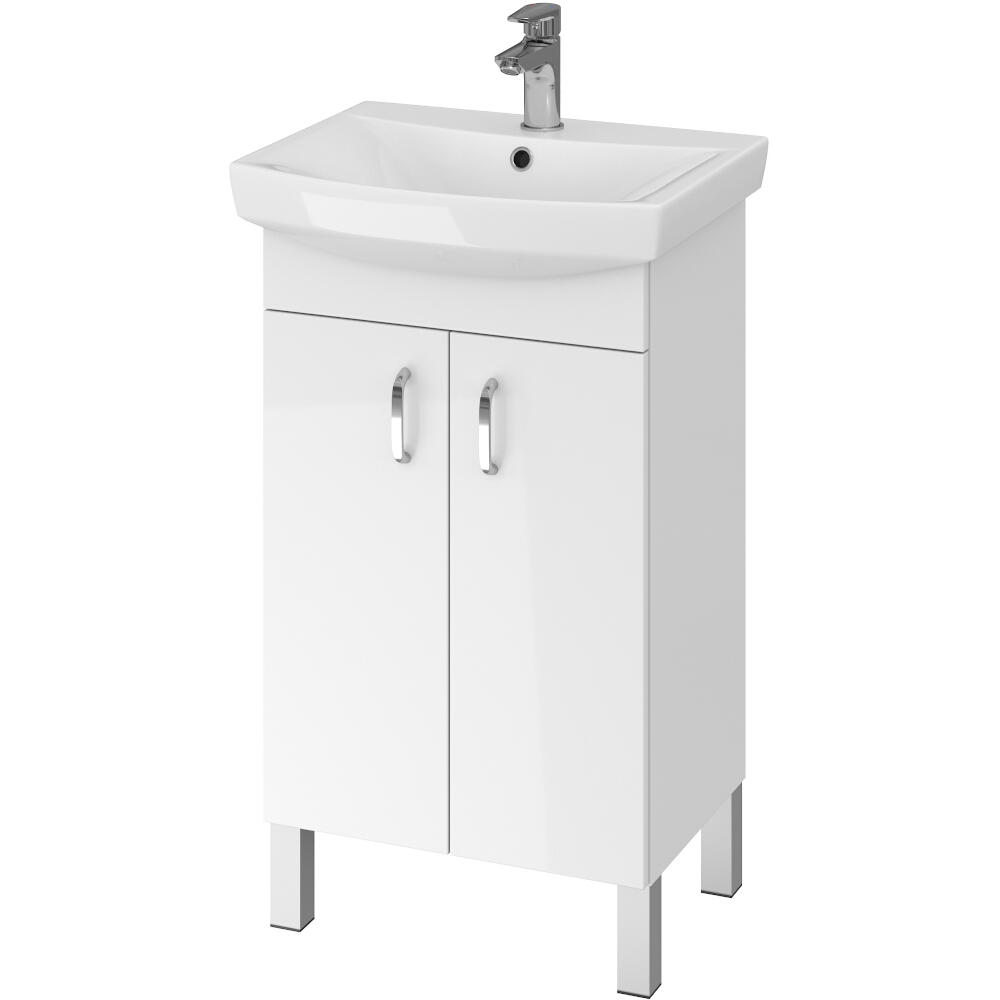 CERSANIT Set: CLASO CARINA 50 Waschtischunterschrank mit Waschbecken weiß zur Selbstmontage S801-258-DSM