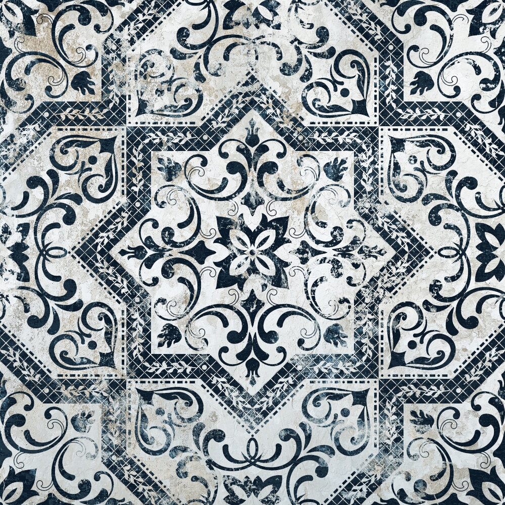 BODENFLIESE CARPET MINDANAO DECOR SCHWARZ SATIN 60,8X60,8 ABSOLUT KERAMIKA