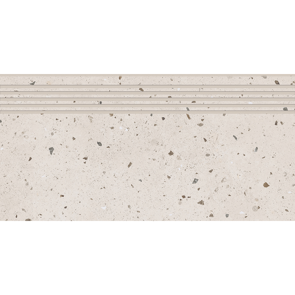 BODENFLIESE STUFENFLIESE TERRAZZOOPTIK LATESKY GRAU MATT 29,8X59,8 CERSANIT