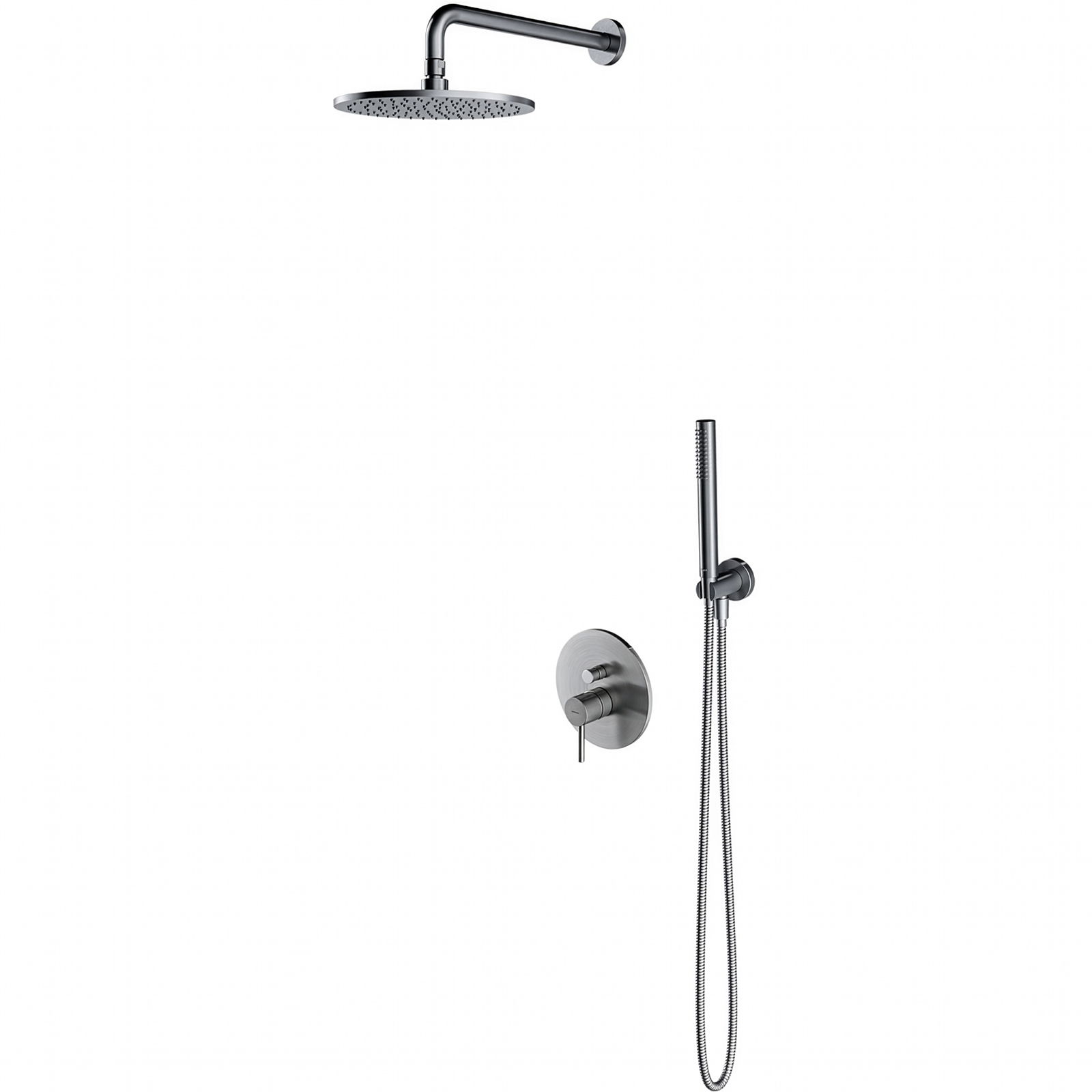 OMNIRES Duschsystem Y Bürstefest mit Nickel gebürstet SYSY35NI