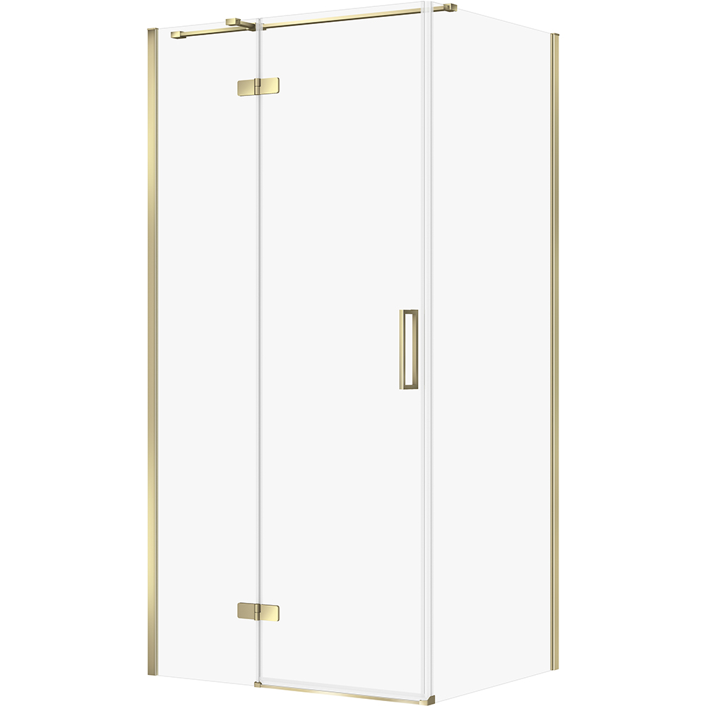CERSANIT Rechteckige Duschkabine JOTA 100x80 links gold, transparentes Glas S160-036