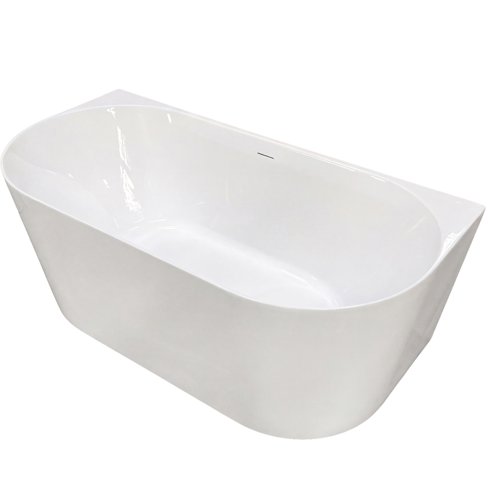LAVITA Freistehende wandmontierte Badewanne DERA SLIM 150x75 cm