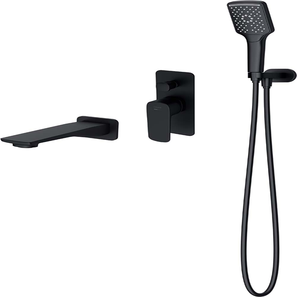 CERSANIT Unterputz-Badewannengarnitur LARGA schwarz S952-044