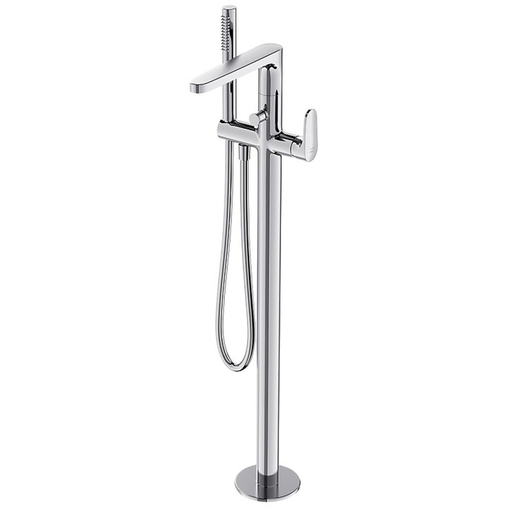 CERSANIT Freistehende Wannen- und Brausebatterie INVERTO 2in1 chrom + schwarz S951-287
