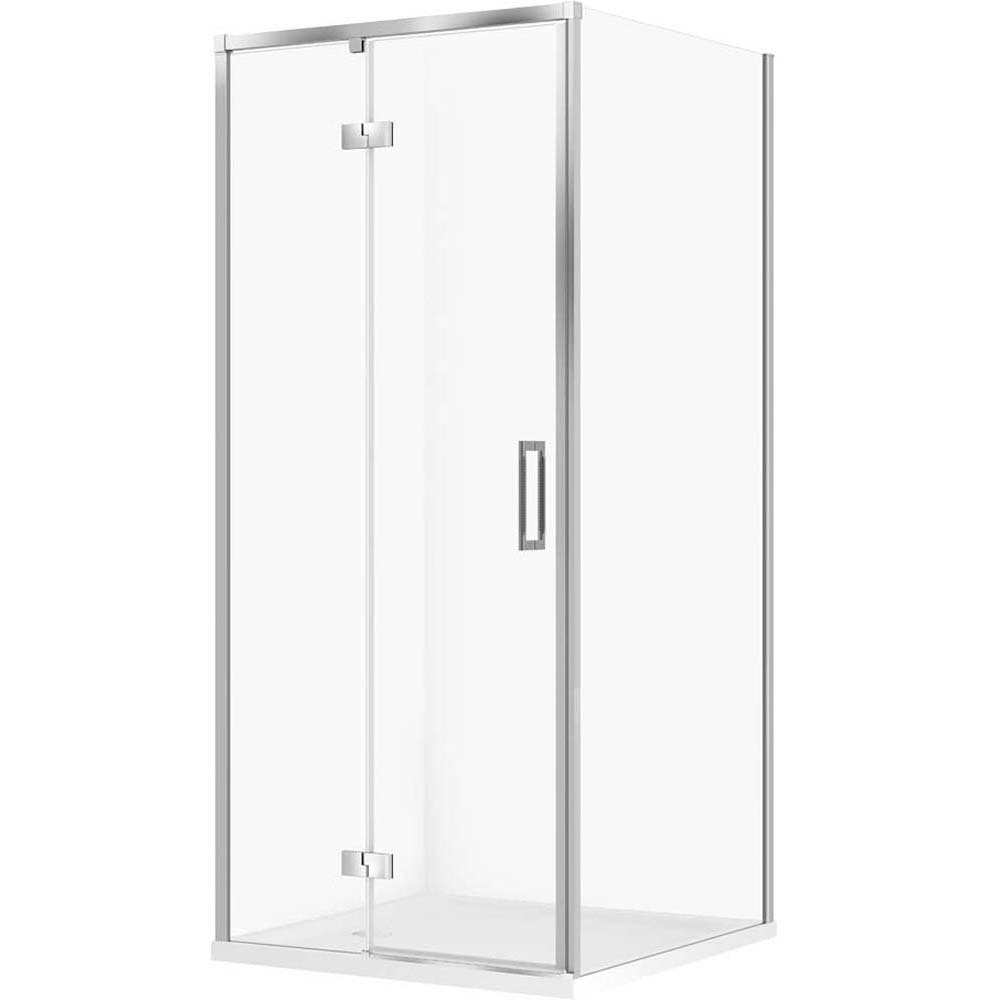 CERSANIT LARGA Duschkabine links chrom 80x80 mit Duschwanne TAKO 80x80x4 weiß S601-345