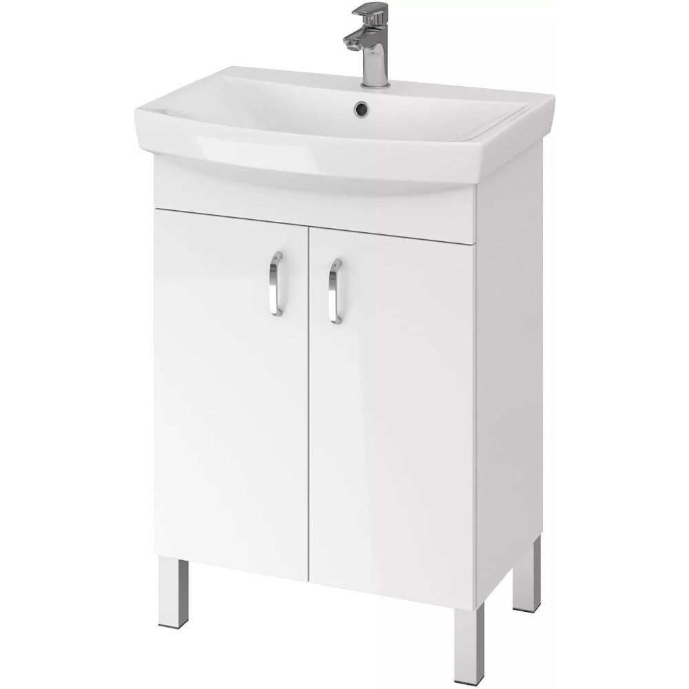 CERSANIT Set: CLASO CARINA 60 Waschtischunterschrank mit Waschbecken weiß zur Selbstmontage S801-259-DSM