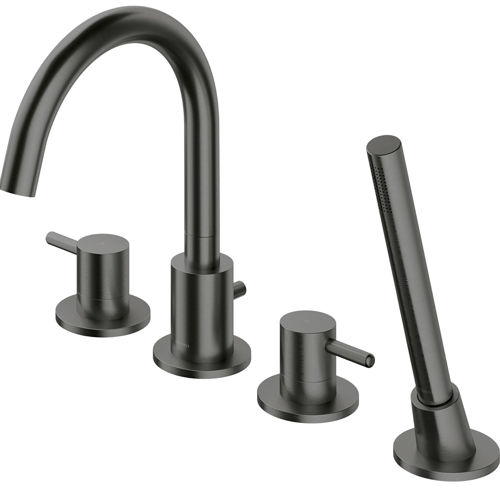 OMNIRES Badewannenhahn Y 4-Loch gebürstetes Graphit-Y1232GR