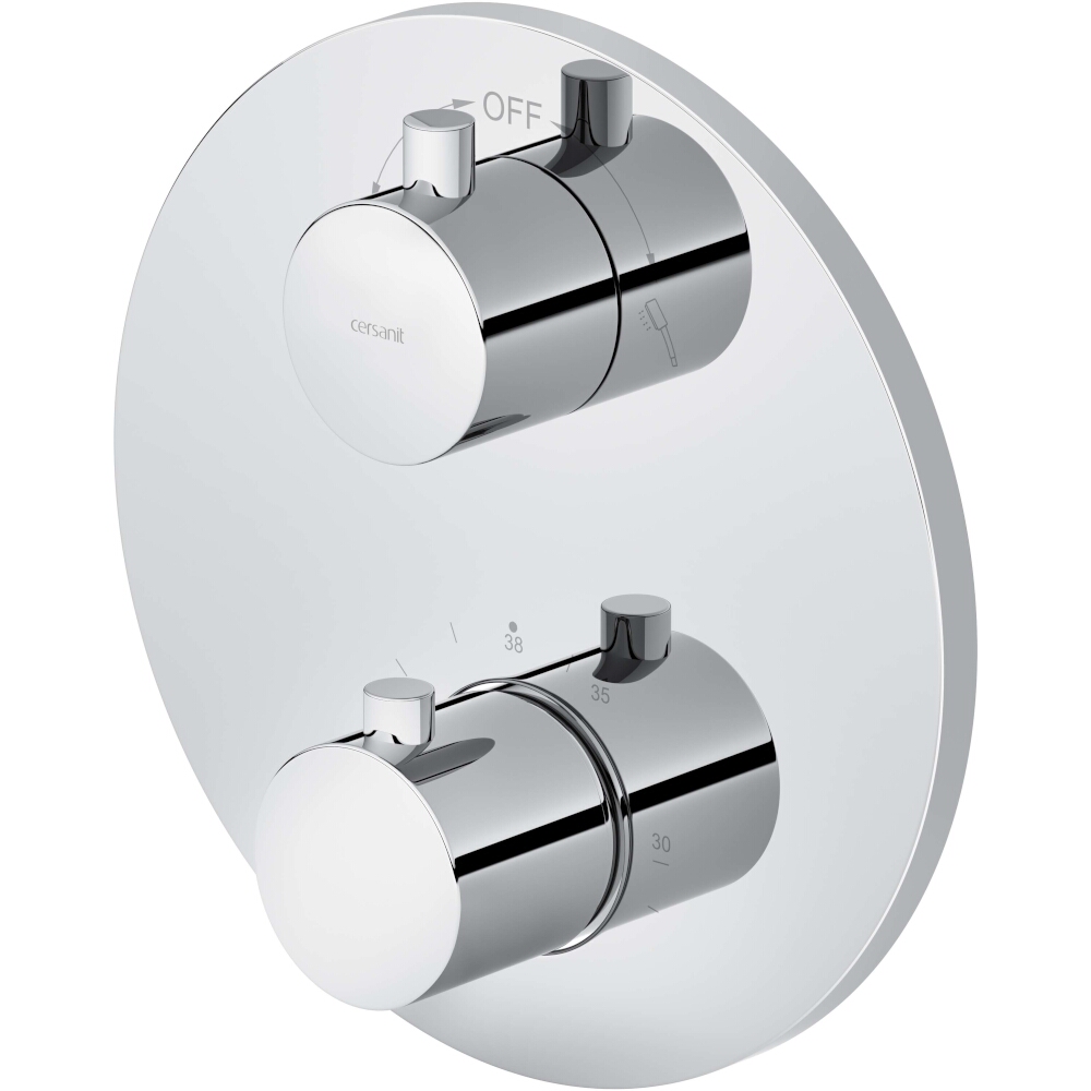 CERSANIT ZEN Unterputz-Thermostat Wannen- und Duschmischer mit Kasten chrom S951-564