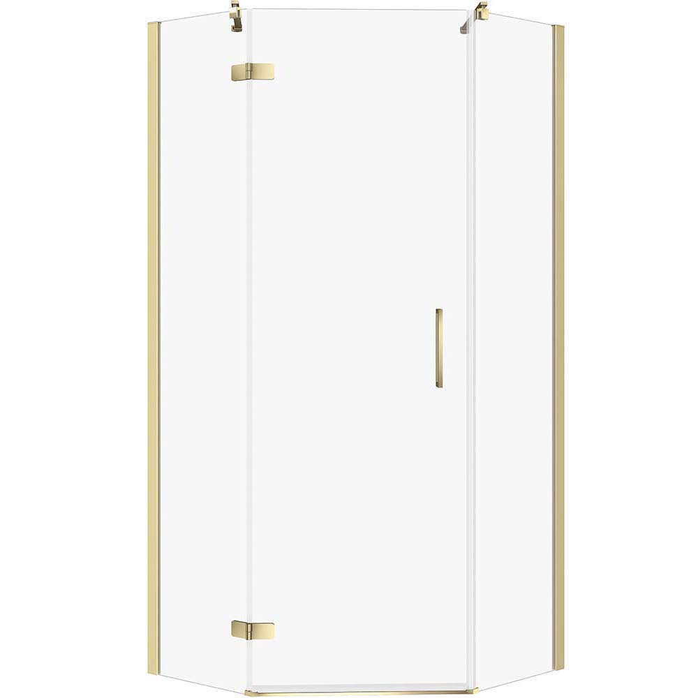 CERSANIT Fünfeckige Duschkabine JOTA Links 80x80 Gold, transparentes Glas S160-018