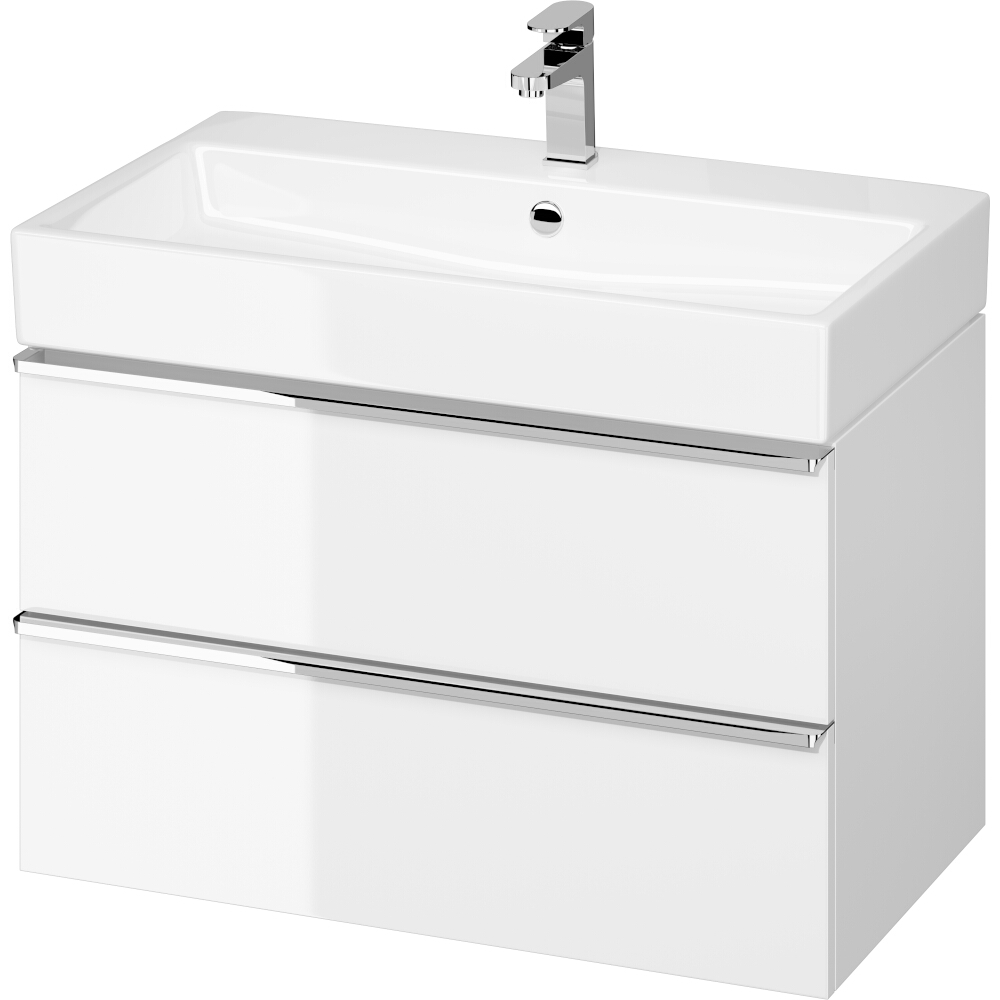 CERSANIT VIRGO 80 Schrankset weiß verchromt Griff mit Waschbecken VIRGO S801-425