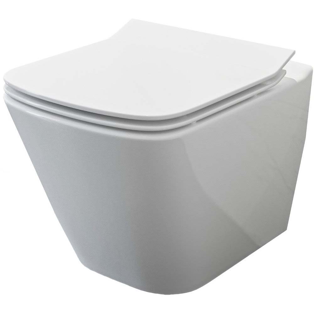 CERSANIT CITY SQUARE WC-Schüssel mit wandhängender WC-Schüssel mit Duroplast-Sitz S701-405-ECO