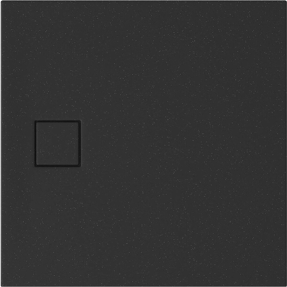 CERSANIT Quadratische Duschwanne SET B459 TAKO SLIM 90x4 schwarz matt + Siphon (VIRT) S932-166
