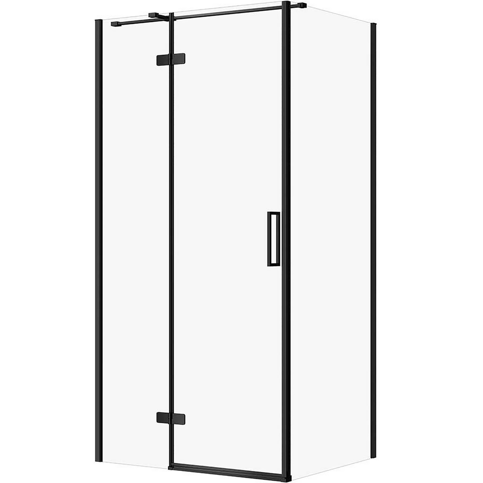 CERSANIT Rechteckige Duschkabine JOTA 120x90 links schwarz, transparentes Glas S160-028