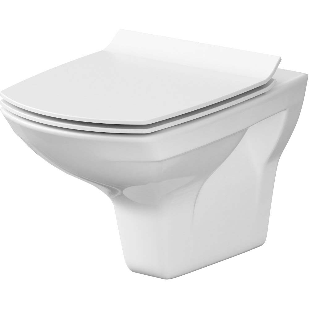 CERSANIT Wandhängende WC-Schüssel CARINA new clean on mit schlankem Sitz duroplast K701-135