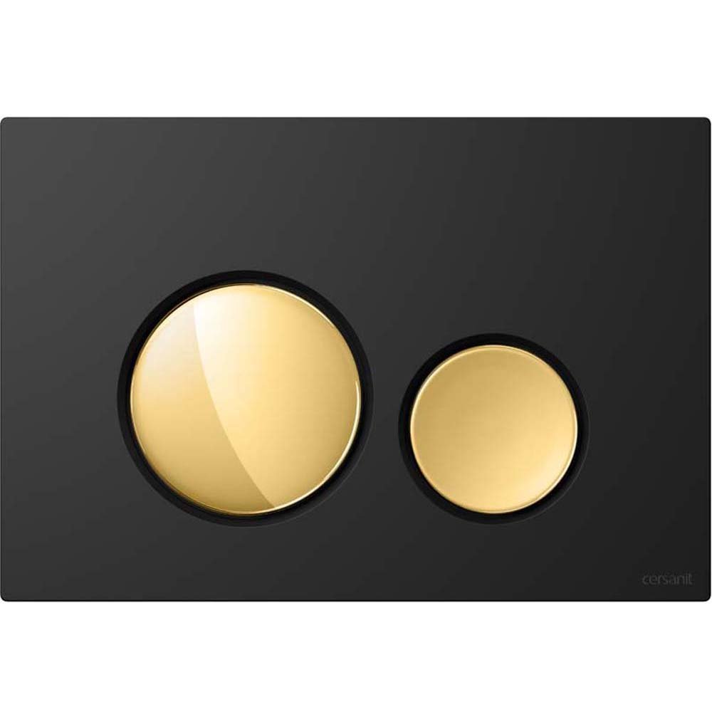 CERSANIT Betätigungsplatte LUNA matt schwarz Tasten gold glänzend K97-0562