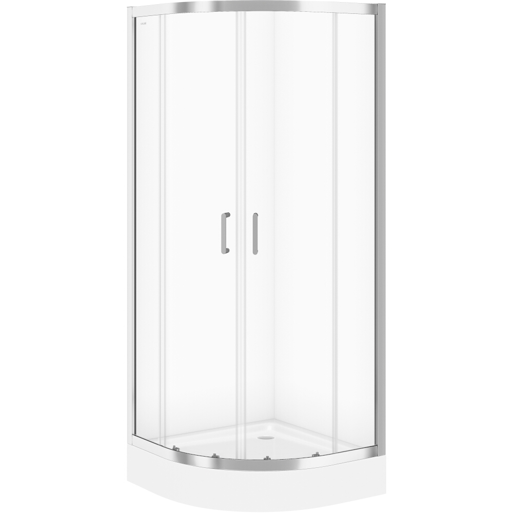 CERSANIT Halbrunde Duschkabine ZIP Chrom transparentes Glas 80x190 S154-001