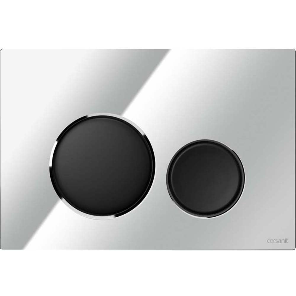 CERSANIT Betätigungsplatte LUNA chrom glänzend Tasten schwarz matt K97-0572