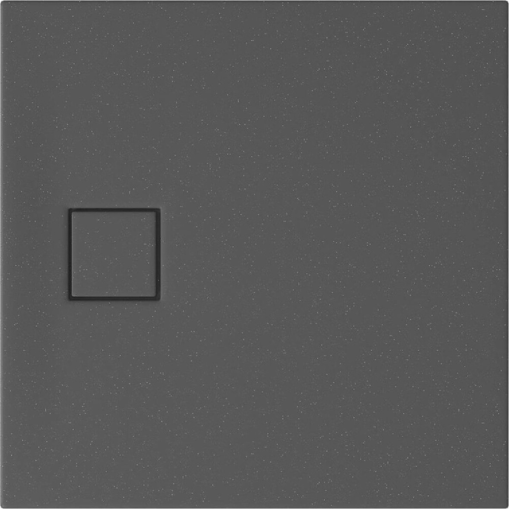 CERSANIT Quadratische Duschwanne SET B454 TAKO SLIM 80x4 grau matt + Siphon (VIRT) S932-161