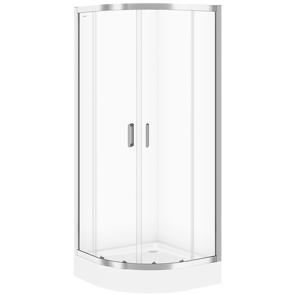 CERSANIT Halbrunde Duschkabine ARTECO 90x190 mit Duschwanne TAKO 90x16 S601-114
