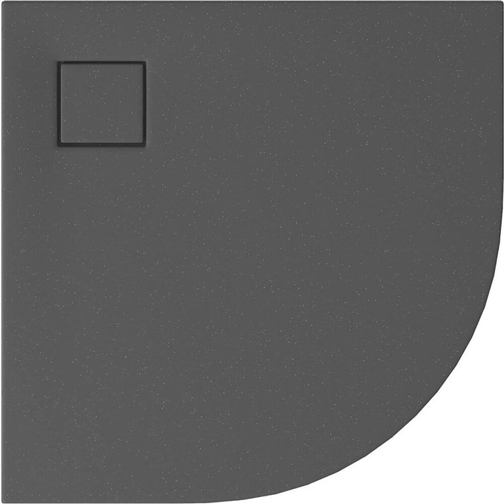 CERSANIT Halbrunde Duschwanne SET B453 TAKO SLIM 90x4 grau matt + Siphon (VIRT) S932-160