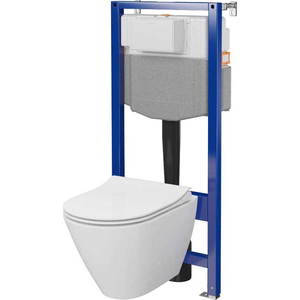 CERSANIT AQUA PLUS pneumatisches Unterputz-Set mit CITY Schüssel und Brett S701-795