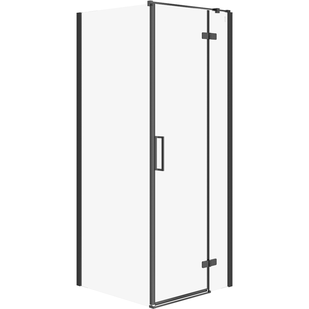 CERSANIT Eckduschkabine JOTA rechts schwarz 80x80x195 transparentes Glas S160-008