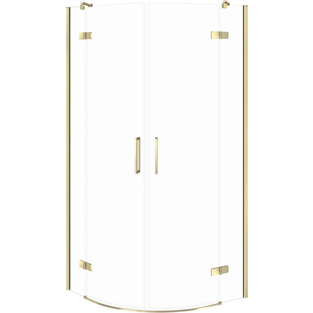 CERSANIT Halbrunde Duschkabine JOTA 80x80 gold, transparentes Glas S160-042