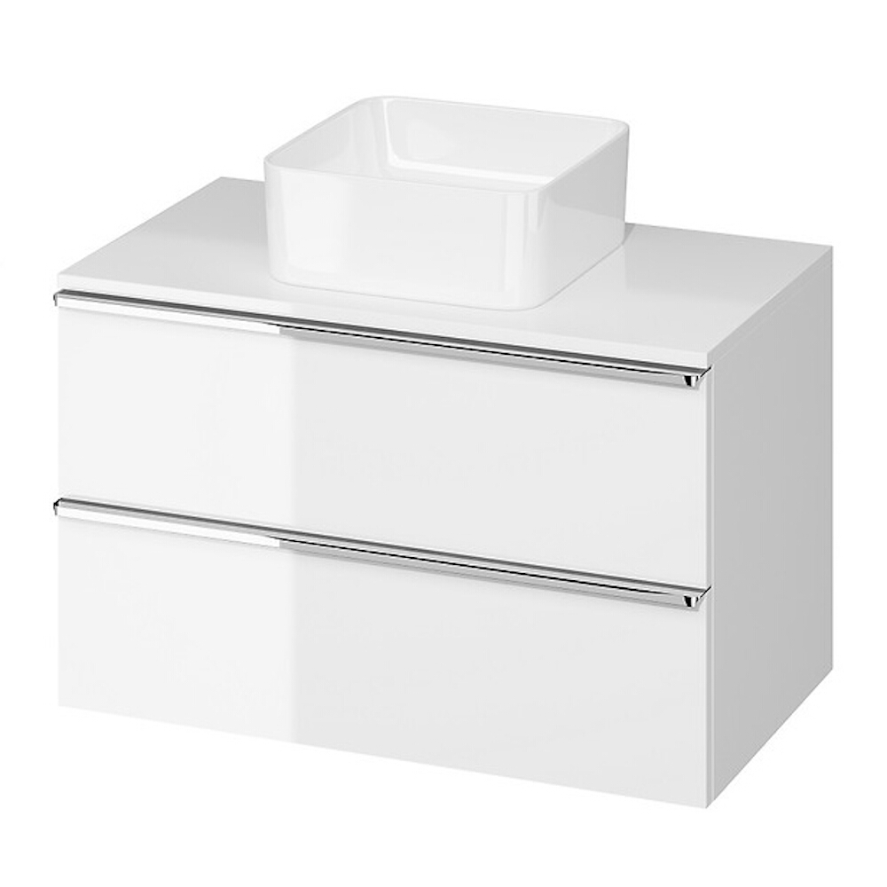 CERSANIT VIRGO 80 Waschtischunterschrank mit weißem Chromgriff mit Arbeitsplatte S522-026