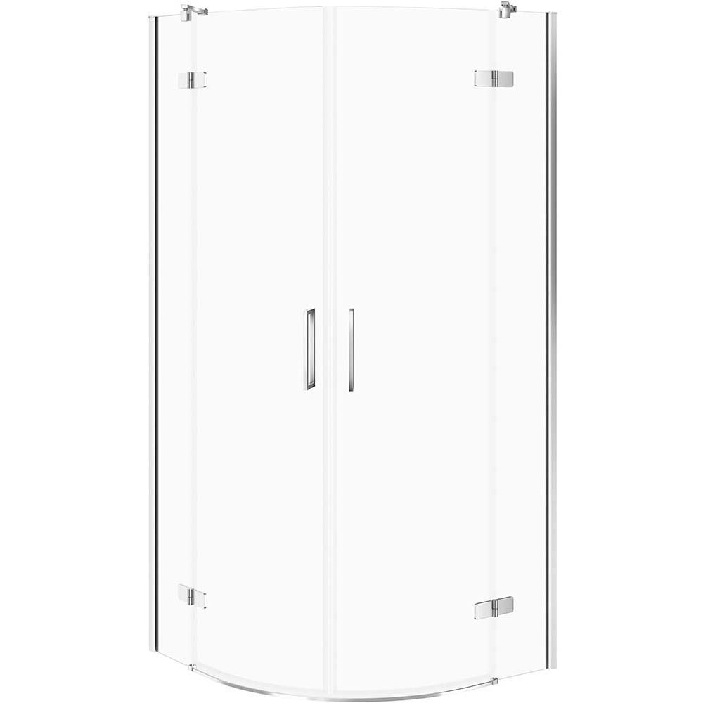 CERSANIT Halbrunde Duschkabine JOTA 80x80 chrom, transparentes Glas S160-038