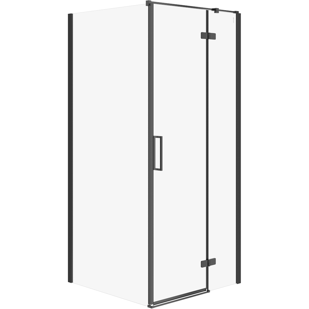 CERSANIT Eckduschkabine JOTA rechts schwarz 90x90x195 transparentes Glas S160-004